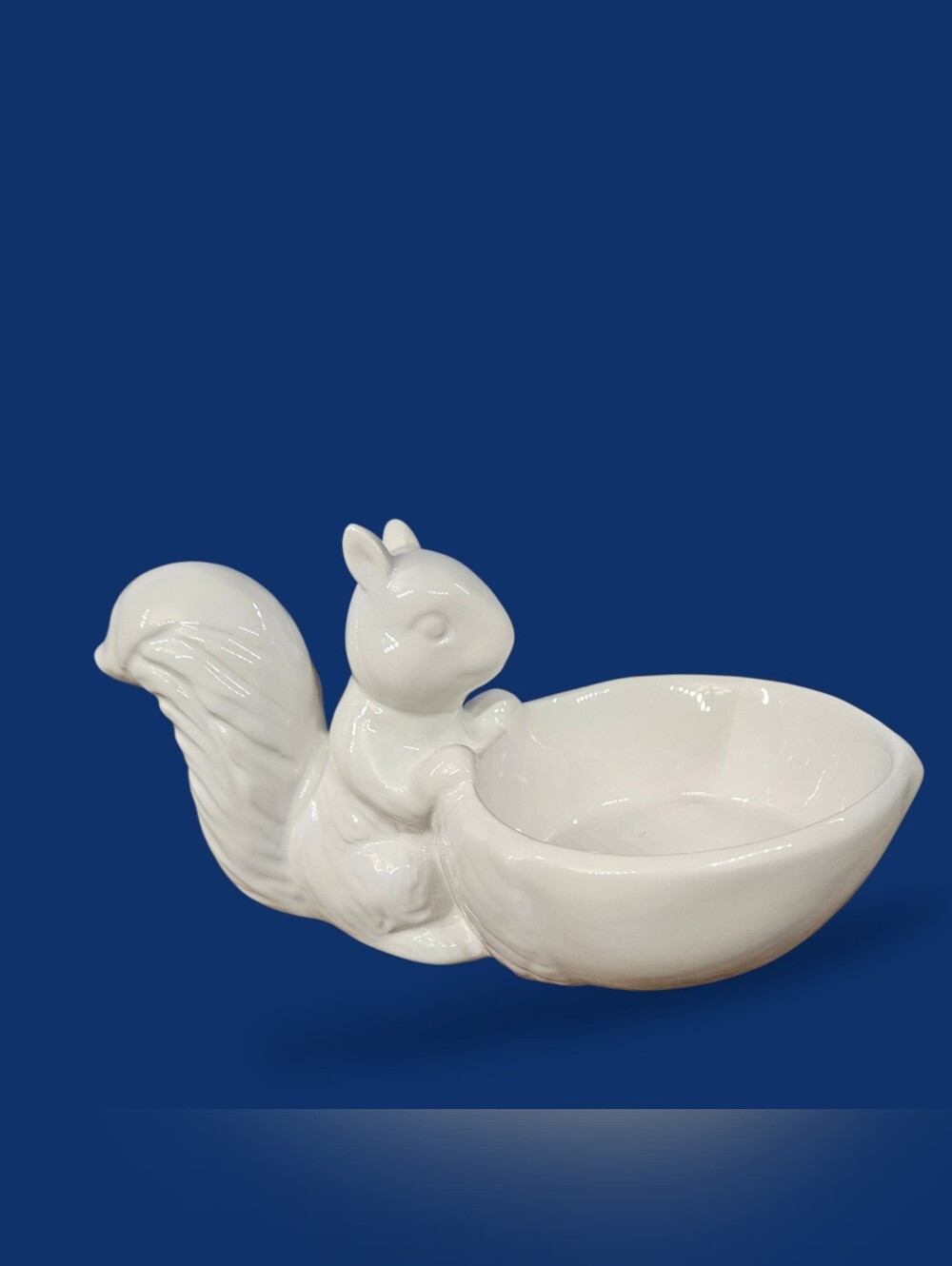 White Squirrel & Acorn Ceramic Bowl